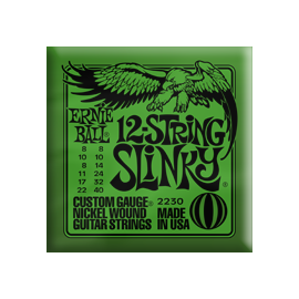 Струни для електрогітар ERNIE BALL 12-Str Slinky green P02230, image 